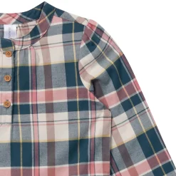 Girls Orion Blue Plaid Collared Dress