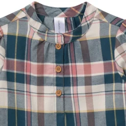 Girls Orion Blue Plaid Collared Dress