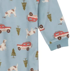 Infant and Toddler Boys Blue Camp Footed Fleece Pajamas