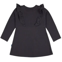 Infant and Toddler Girls Charcoal Dress with Ruffle