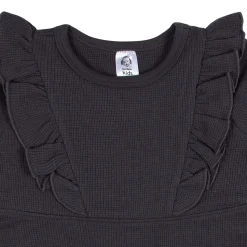 Infant and Toddler Girls Charcoal Dress with Ruffle