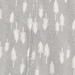 Infant and Toddler Neutral Grey Heather Trees Footed Fleece Pajamas