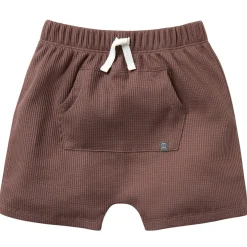 Infant & Toddler Boys Brown Harem Kangaroo Pocket Shorts