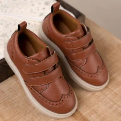 Infant & Toddler Boys Brown Wingtip Sneaker