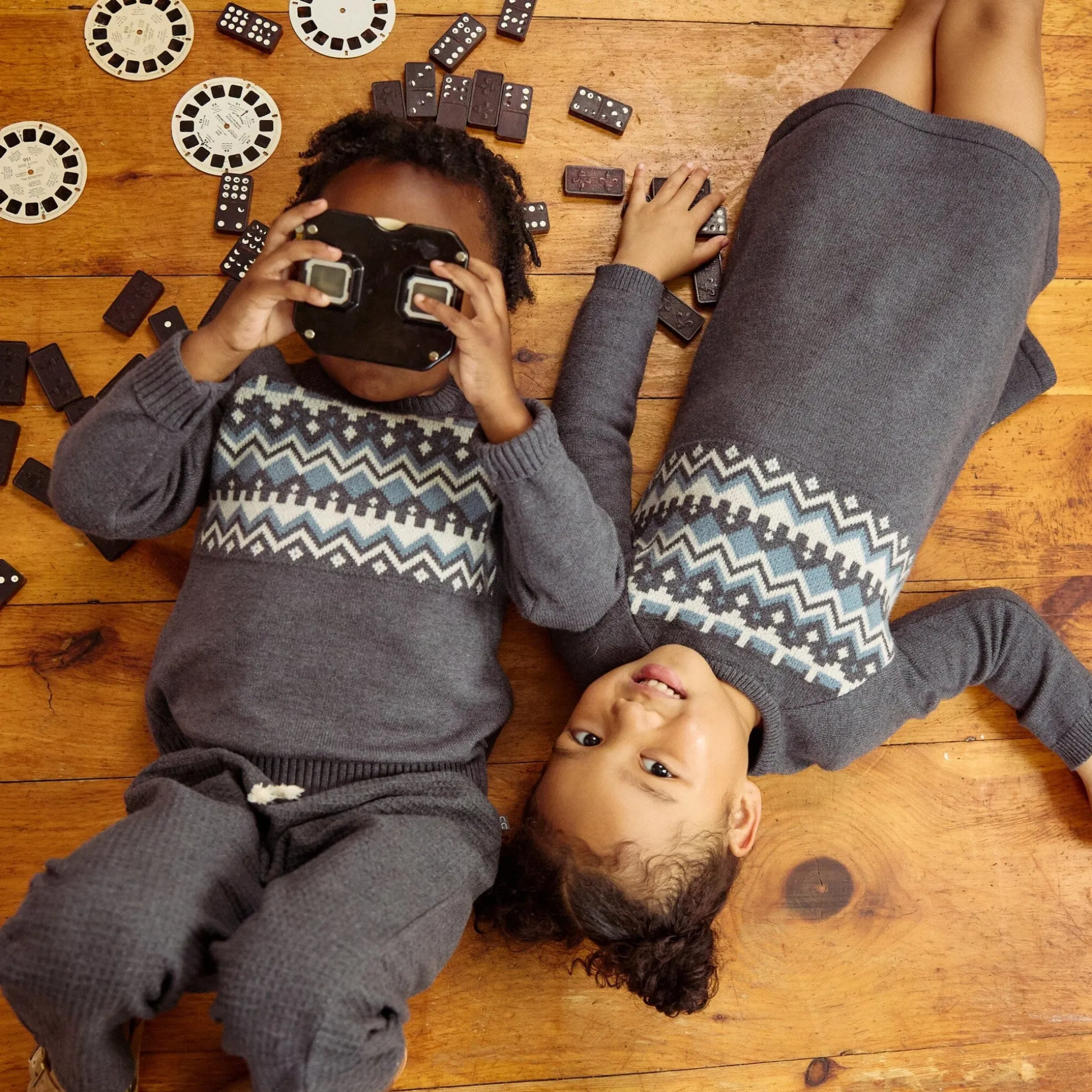 Infant & Toddler Boys Dark Grey Heather Fair Isle Viscose Sweater