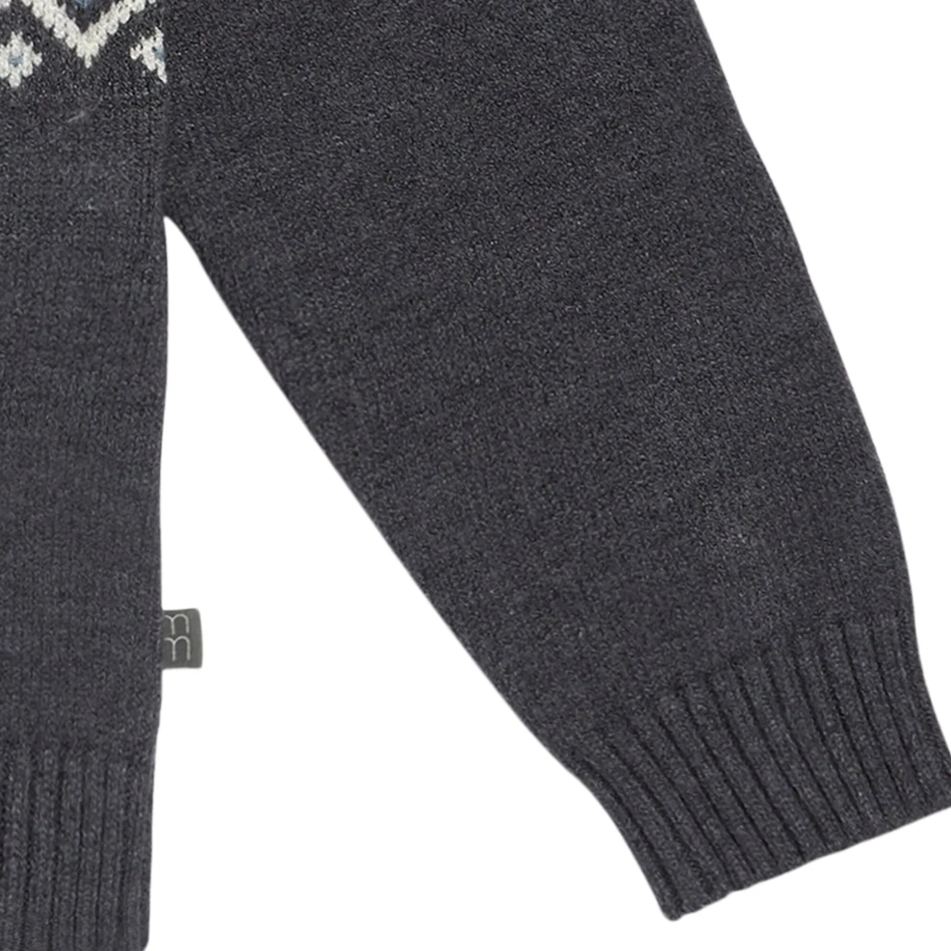 Infant & Toddler Boys Dark Grey Heather Fair Isle Viscose Sweater