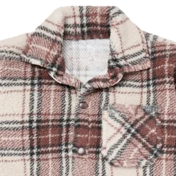 Infant & Toddler Boys Gray and Brown Plaid Sherpa Jacket