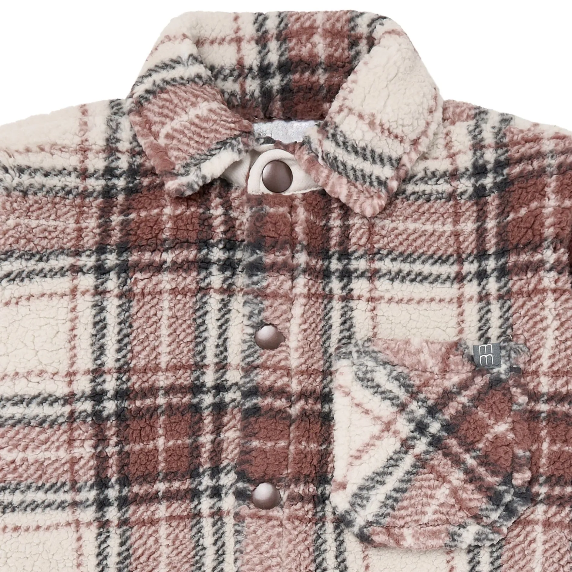 Infant & Toddler Boys Gray and Brown Plaid Sherpa Jacket