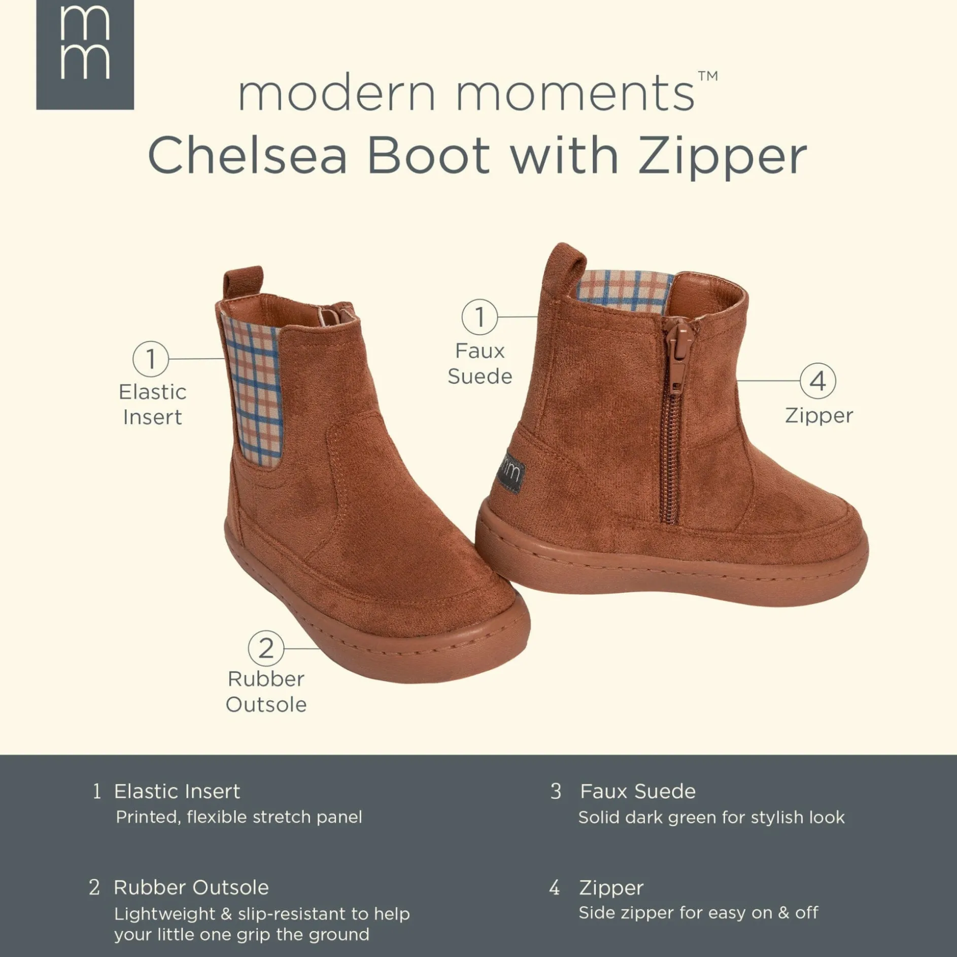 Infant & Toddler Boys Light Medium Brown Chelsea Boot