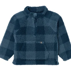 Infant & Toddler Boys Navy Plaid Half-Zip Pullover