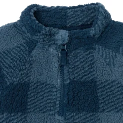 Infant & Toddler Boys Navy Plaid Half-Zip Pullover