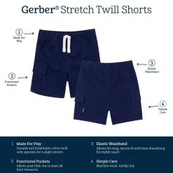 Infant & Toddler Boys Navy Twill Cargo Shorts