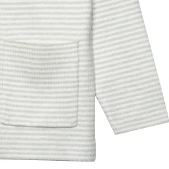 Infant & Toddler Boys Oatmeal Heather Striped Sweater with Pocket