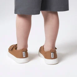 Infant & Toddler Boys Washed Rust Twill Strap Sneaker