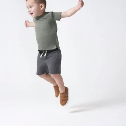 Infant & Toddler Boys Washed Rust Twill Strap Sneaker