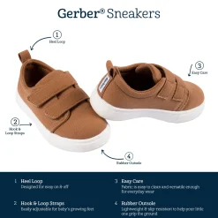 Infant & Toddler Boys Washed Rust Twill Strap Sneaker