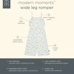 Infant & Toddler Girls Bird Floral Ruffle Wide Leg Romper