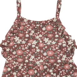 Infant & Toddler Girls Brown Star Floral Ruffle Romper