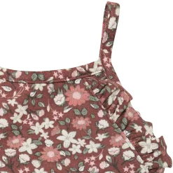 Infant & Toddler Girls Brown Star Floral Ruffle Romper