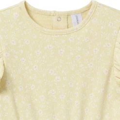Infant & Toddler Girls Dusty Yellow Floral Flutter Sleeve Romper