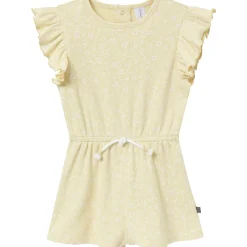 Infant & Toddler Girls Dusty Yellow Floral Flutter Sleeve Romper