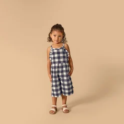 Infant & Toddler Girls Gingham Ruffle Wide Leg Romper