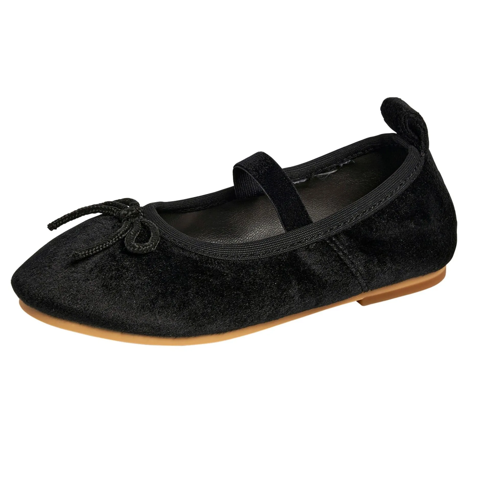 Infant & Toddler Girls Grey Velvet Ballet Flats