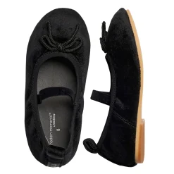 Infant & Toddler Girls Grey Velvet Ballet Flats