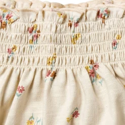 Infant & Toddler Girls Light Beige Flowers Smocked Sleeveless Top