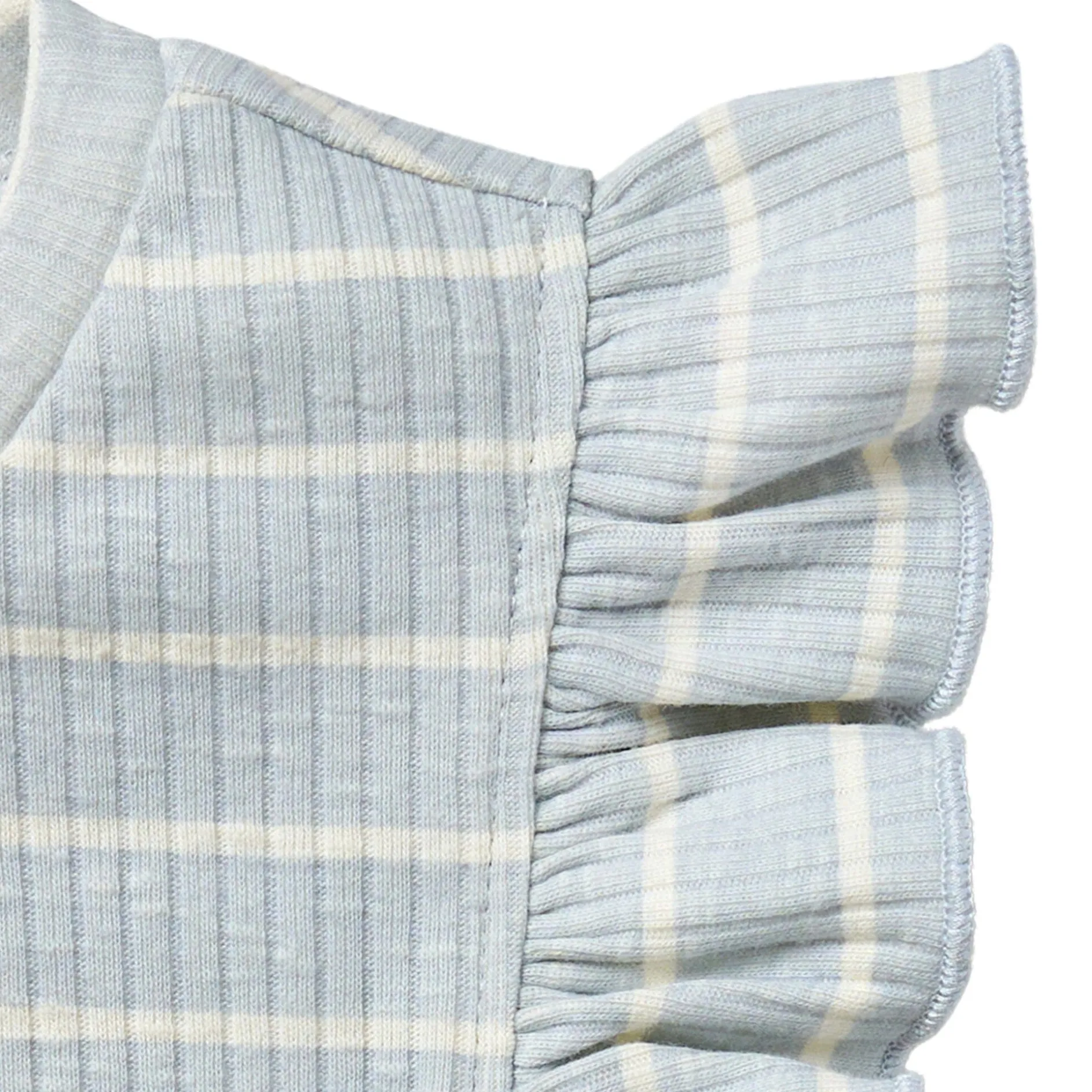 Infant & Toddler Girls Light Blue Stripe Ruffle Sleeveless Top