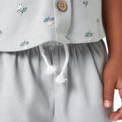 Infant & Toddler Girls Light Blue Smocked Wide Leg Shorts
