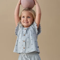 Infant & Toddler Girls Light Blue Wide Leg Shorts