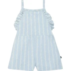 Infant & Toddler Girls Light Blue Mini Flower Stripe Ruffle Romper