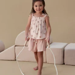 Infant & Toddler Girls Light Rose Smocked Wide Leg Shorts