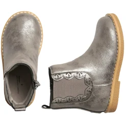 Infant & Toddler Girls Metallic Dark Grey Chelsea Boot