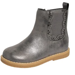 Infant & Toddler Girls Metallic Dark Grey Chelsea Boot