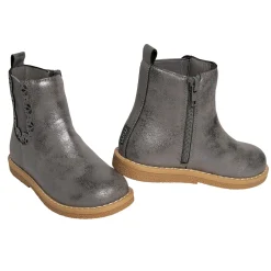 Infant & Toddler Girls Metallic Dark Grey Chelsea Boot
