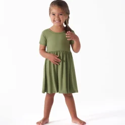 Infant & Toddler Girls Moss Buttery Soft Viscose Made from Eucalyptus Twirl Dress