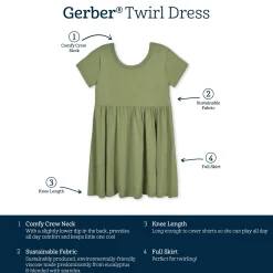 Infant & Toddler Girls Moss Buttery Soft Viscose Made from Eucalyptus Twirl Dress