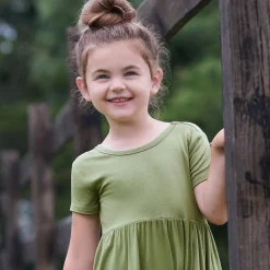 Infant & Toddler Girls Moss Buttery Soft Viscose Made from Eucalyptus Twirl Dress