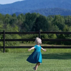 Infant & Toddler Girls Ocean Teal Buttery Soft Viscose Made from Eucalyptus Twirl Dress