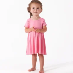 Infant & Toddler Girls Pink Lemonade Buttery Soft Viscose Made from Eucalyptus Twirl Dress