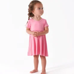 Infant & Toddler Girls Pink Lemonade Buttery Soft Viscose Made from Eucalyptus Twirl Dress