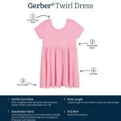 Infant & Toddler Girls Pink Lemonade Buttery Soft Viscose Made from Eucalyptus Twirl Dress