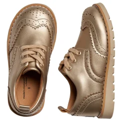 Infant & Toddler Girls Platinum Wingtip Oxfords