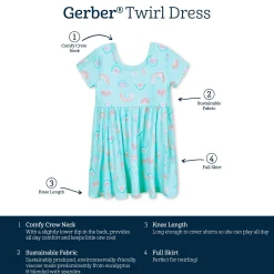 Infant & Toddler Girls Rainbow Sky Buttery Soft Viscose Made from Eucalyptus Twirl Dress