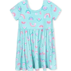 Infant & Toddler Girls Rainbow Sky Buttery Soft Viscose Made from Eucalyptus Twirl Dress