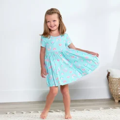 Infant & Toddler Girls Rainbow Sky Buttery Soft Viscose Made from Eucalyptus Twirl Dress