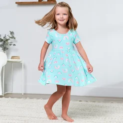 Infant & Toddler Girls Rainbow Sky Buttery Soft Viscose Made from Eucalyptus Twirl Dress