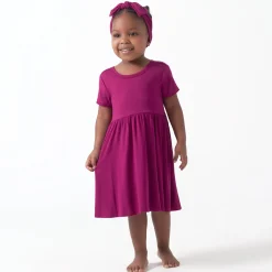 Infant & Toddler Girls Raspberry Buttery Soft Viscose Made from Eucalyptus Twirl Dress